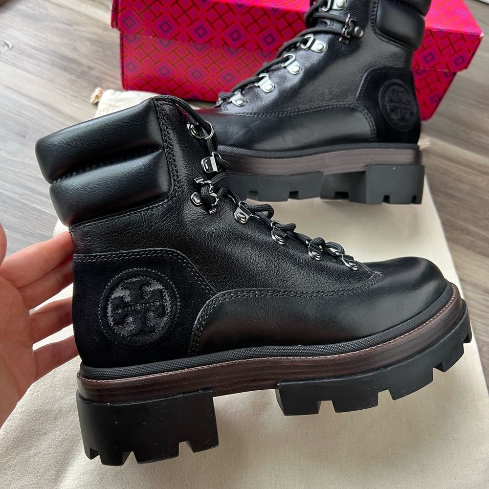 Tory Burch Miller Lug Hiker Boot, Perfect Black, Sizes 7 & 9